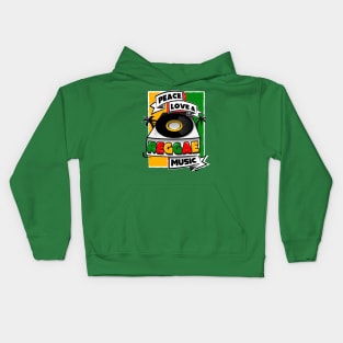 Peace, Love & Reggae Music Kids Hoodie